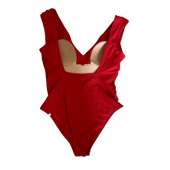 EUC Summersalt Ruched Backflip Lava Red One Piece Swimsuit Size 12 - Picture 5 of 6